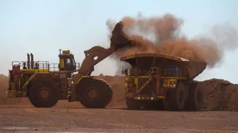 Getty Images Iron ore is loaded into a mine in Western Australia